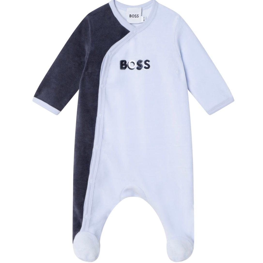 HUGO BOSS Velour Babygrow Blue – Bluebells Boutique