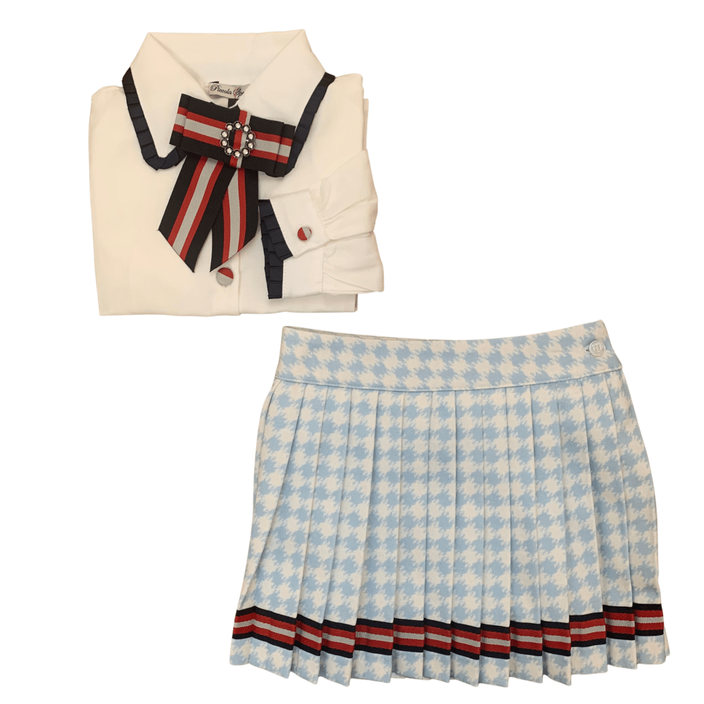 PICCOLA SPERANZA - Dog Tooth Skirt Set - Blue
