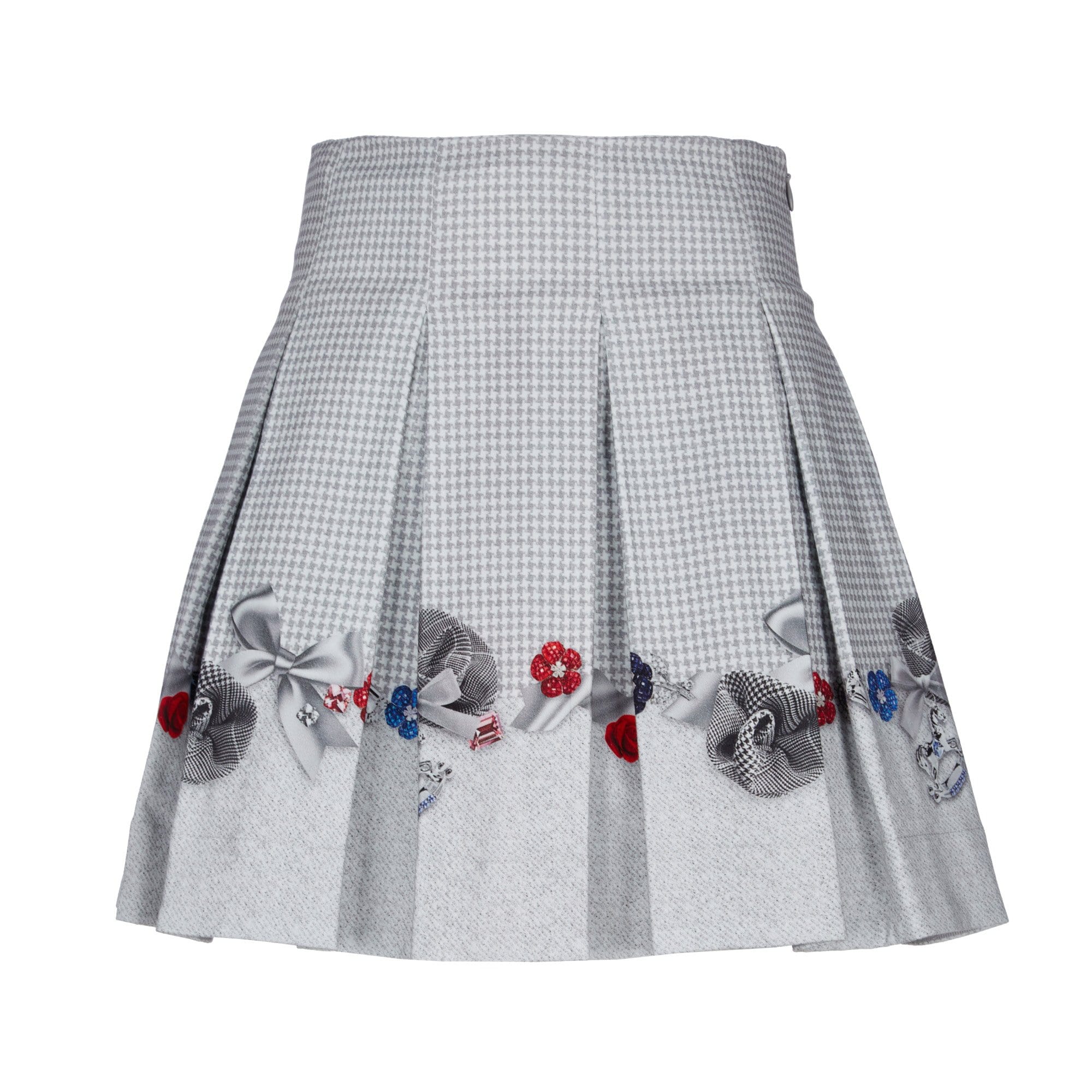 LAPIN HOUSE - Dog Tooth Skirt & Blouse - Grey