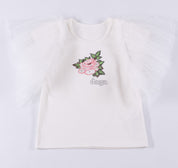 Daga - Rose  Tulle Short Set - White