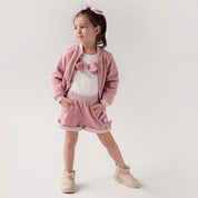 Daga - Fluffy Chic Three Piece Short Set - Pink