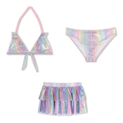 BILLIEBLUSH - Rainbow Three Piece Bikini Set - Pastel