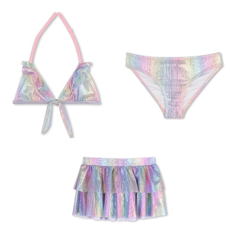 BILLIEBLUSH - Rainbow Three Piece Bikini Set - Pastel