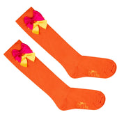 A DEE - Maxine Bold Hearts Bow Knee High Socks  - Orange