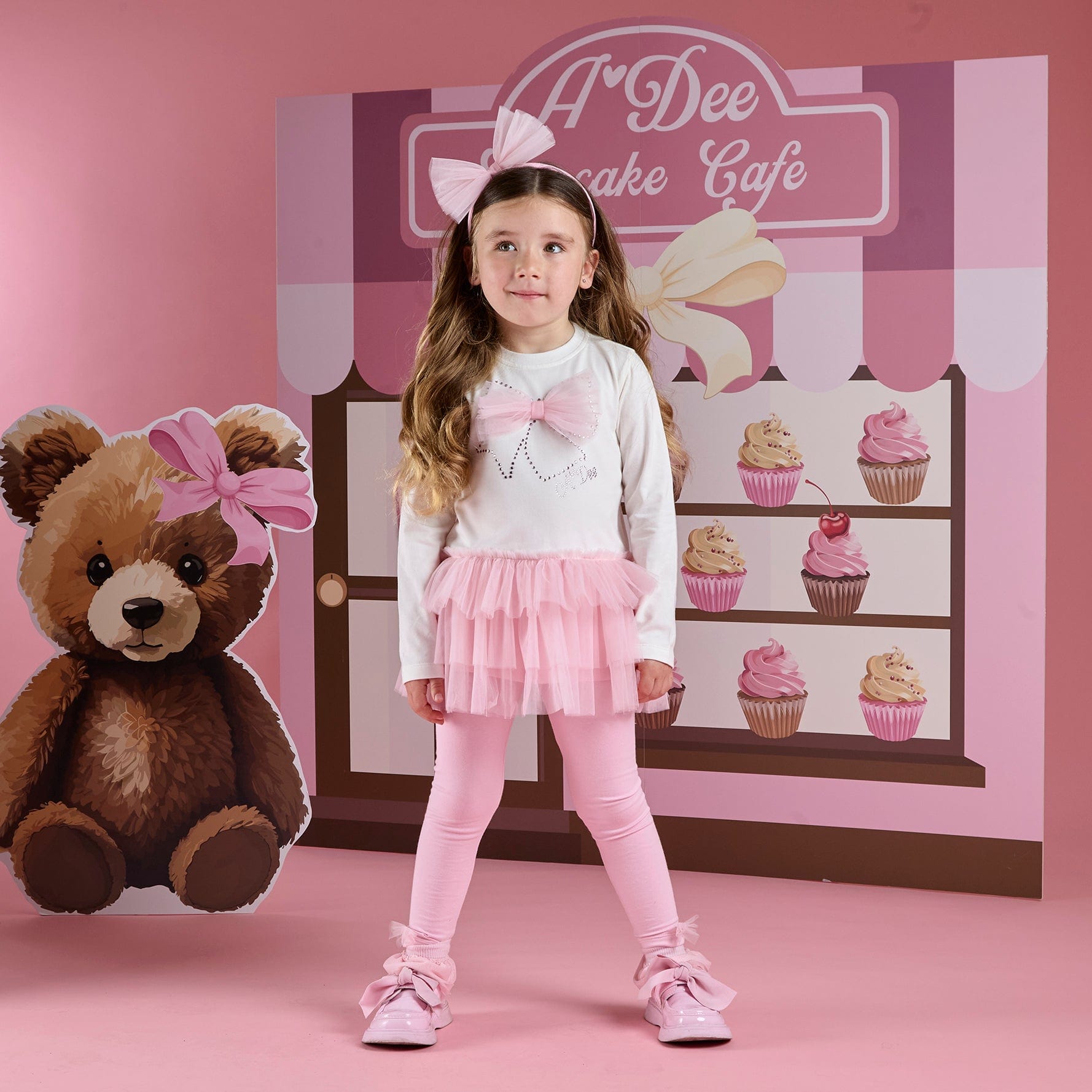 A DEE - Teddy Bear Bakery Mila Tulle Legging Set - Snow White