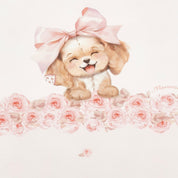 MONNALISA - Rose & Bow Puppy Blanket- Pink