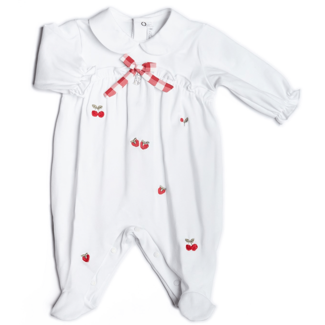 BARCELLINO - Strawberry  Babygrow - White