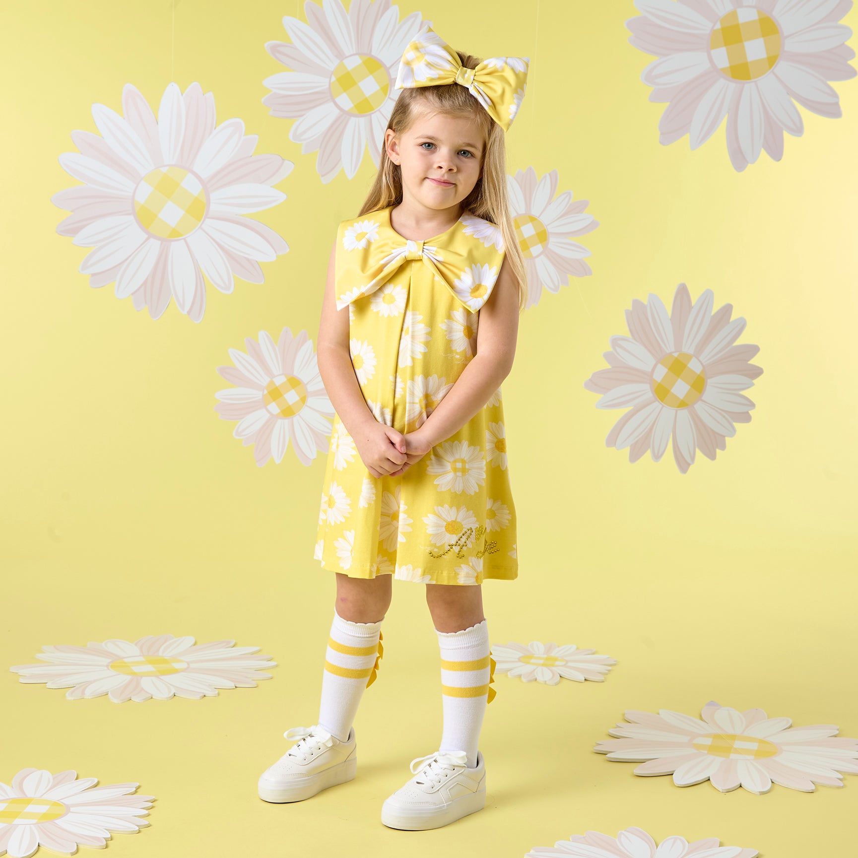 A DEE - Dottie Daisy Dreamer Print Dress - Daisy Yellow