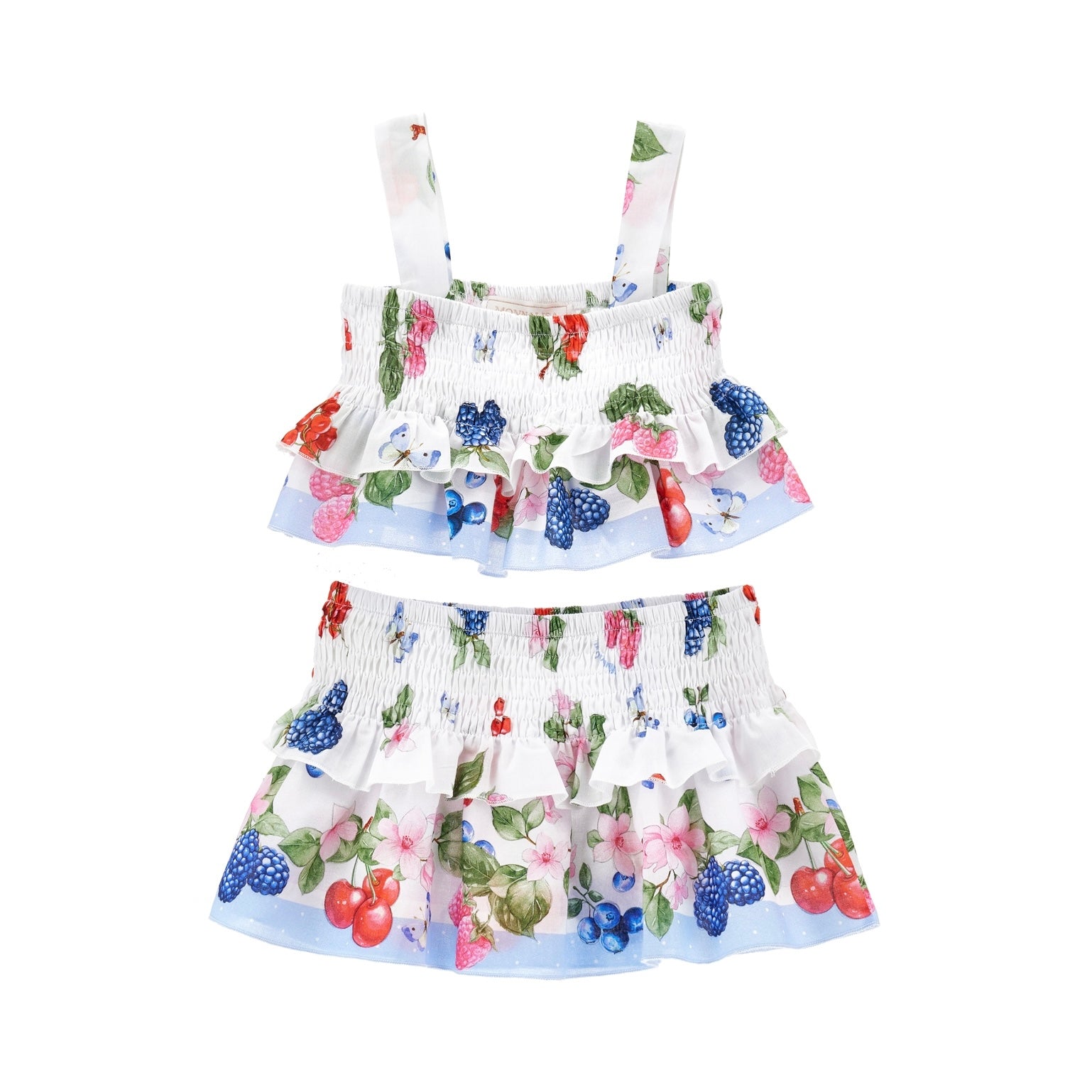 MONNALISA - Fruity Flowers Skirt Set - White