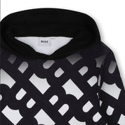 HUGO BOSS - Graphic Logo Hoodie -  Black