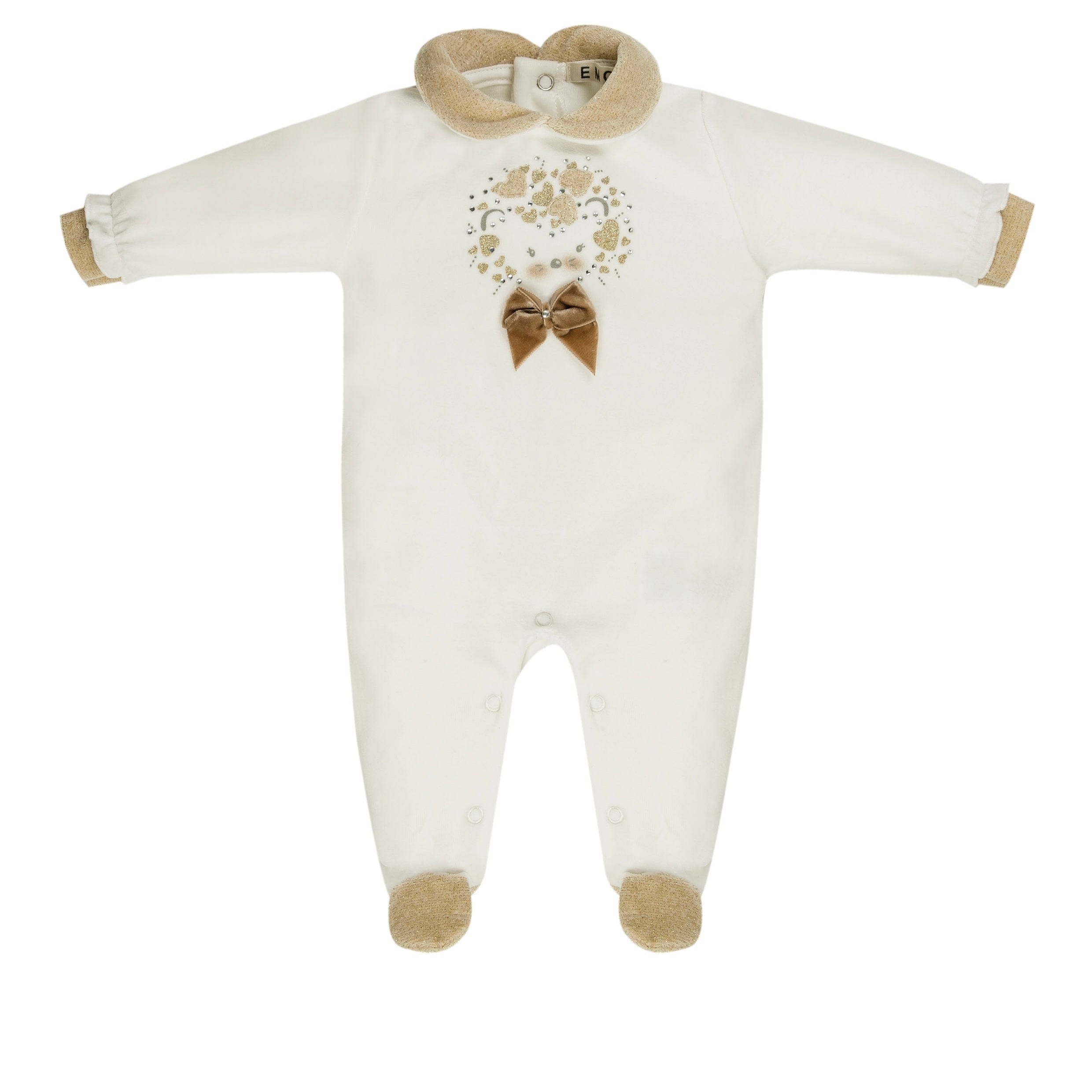 EVERYTHING MUST CHANGE - Heart Peter Pan Collar Babygrow - White