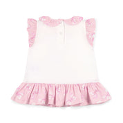 LITTLE A - Perfectly Pink Oriana Bow Print Legging Set - White