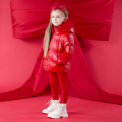 A DEE - Christmas Capsule Avery Short Fur Trim Jacket - Red
