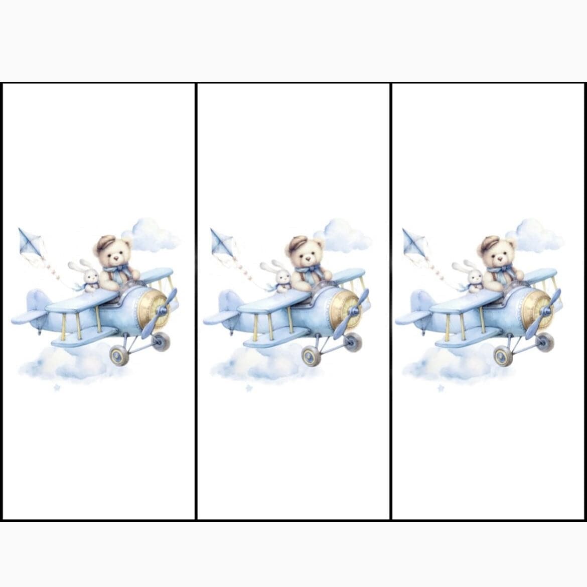 FIRST BABY - Pet Plane Three Pack Muslin Set  - Blue