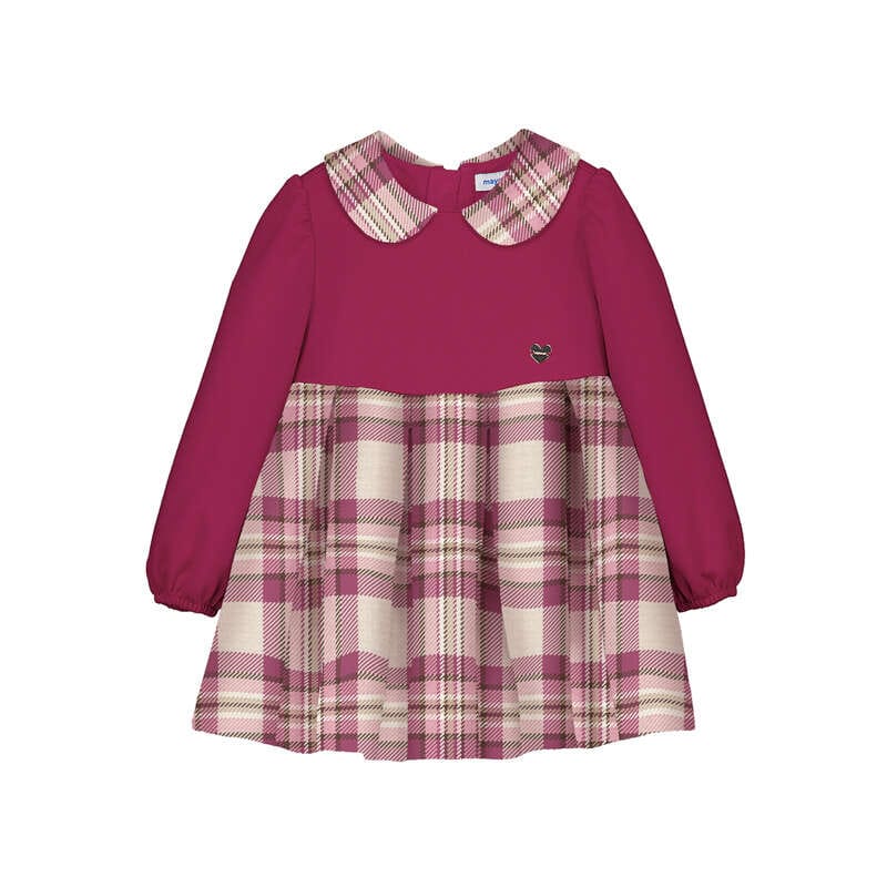 MAYORAL - Plaid Dress - Raspberry