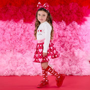A DEE - Love Story Lyla Heart Print Skirt Set - Snow White