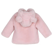 LITTLE A - Bear Hugs Gabriella Faux Fur Hooded Jacket - Baby Pink