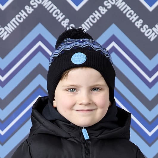 MITCH & SON - Winter Chevron Wren - Zig Zag Knitted Hat - Black