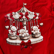 IS - Teddy Bear Carousel Leggings Set - Red