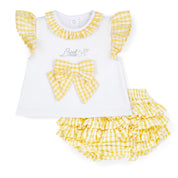 LITTLE A - Avery Seersucker Jam Pant Set - Lemon