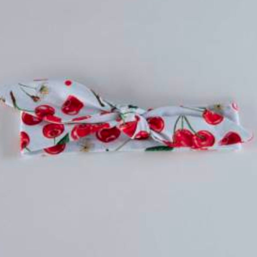 Daga - Fluffy Cherries Soft Hairband - White