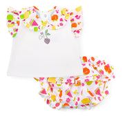 LITTLE A - Cutie Frutti Pippa Jam Pant Set - White