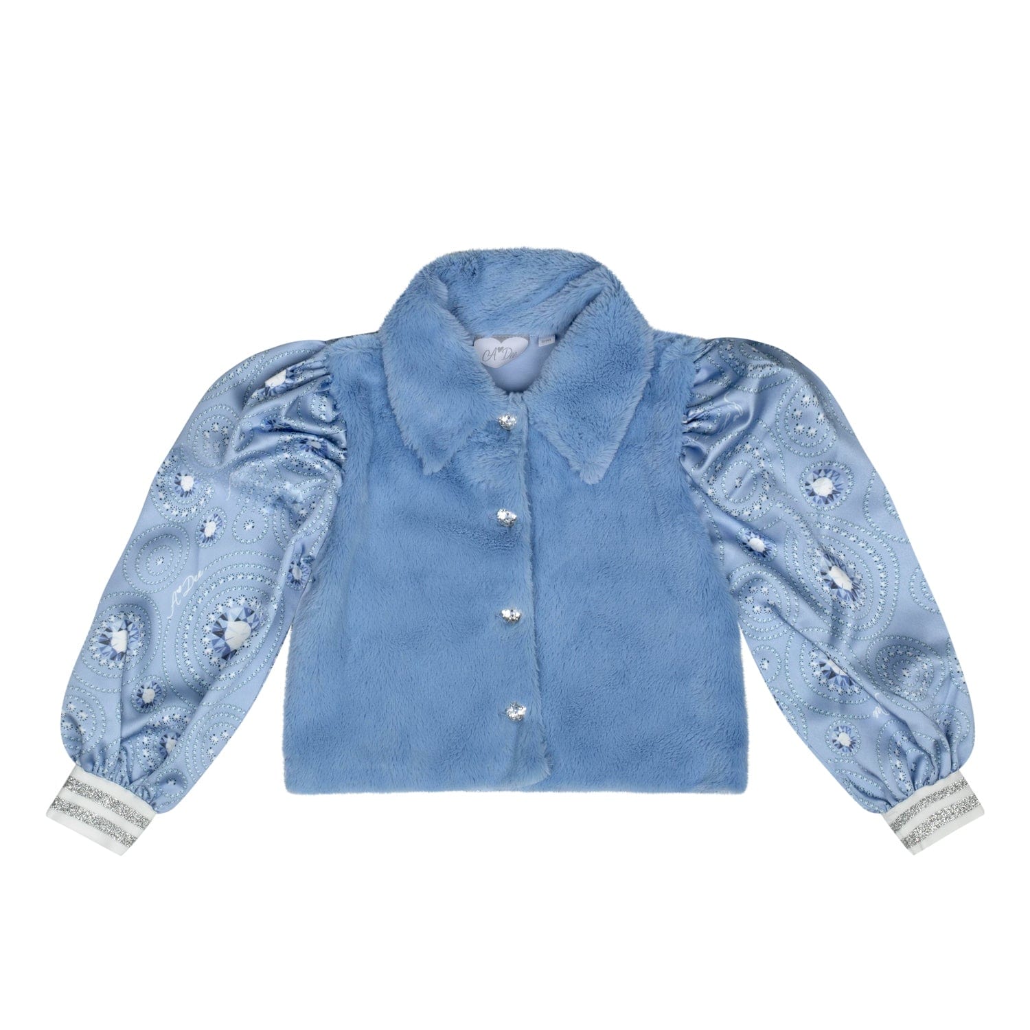 A DEE - A Dee On Ice Piper Faux Fur Diamond Indoor Jacket - Iced Blue