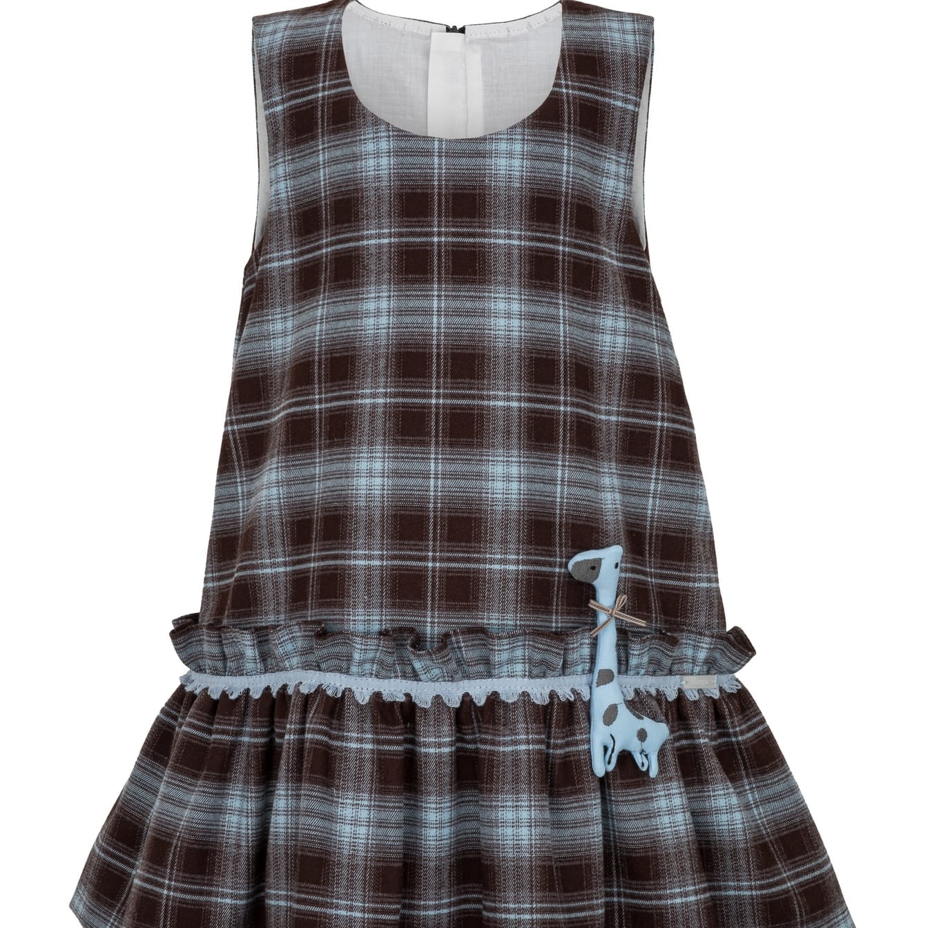 Daga - Giraffe Charm Pinafore & Blouse Set - Brown