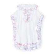 A DEE - Bubbles Heavenly Hydrangea Frill Poncho - Bright White