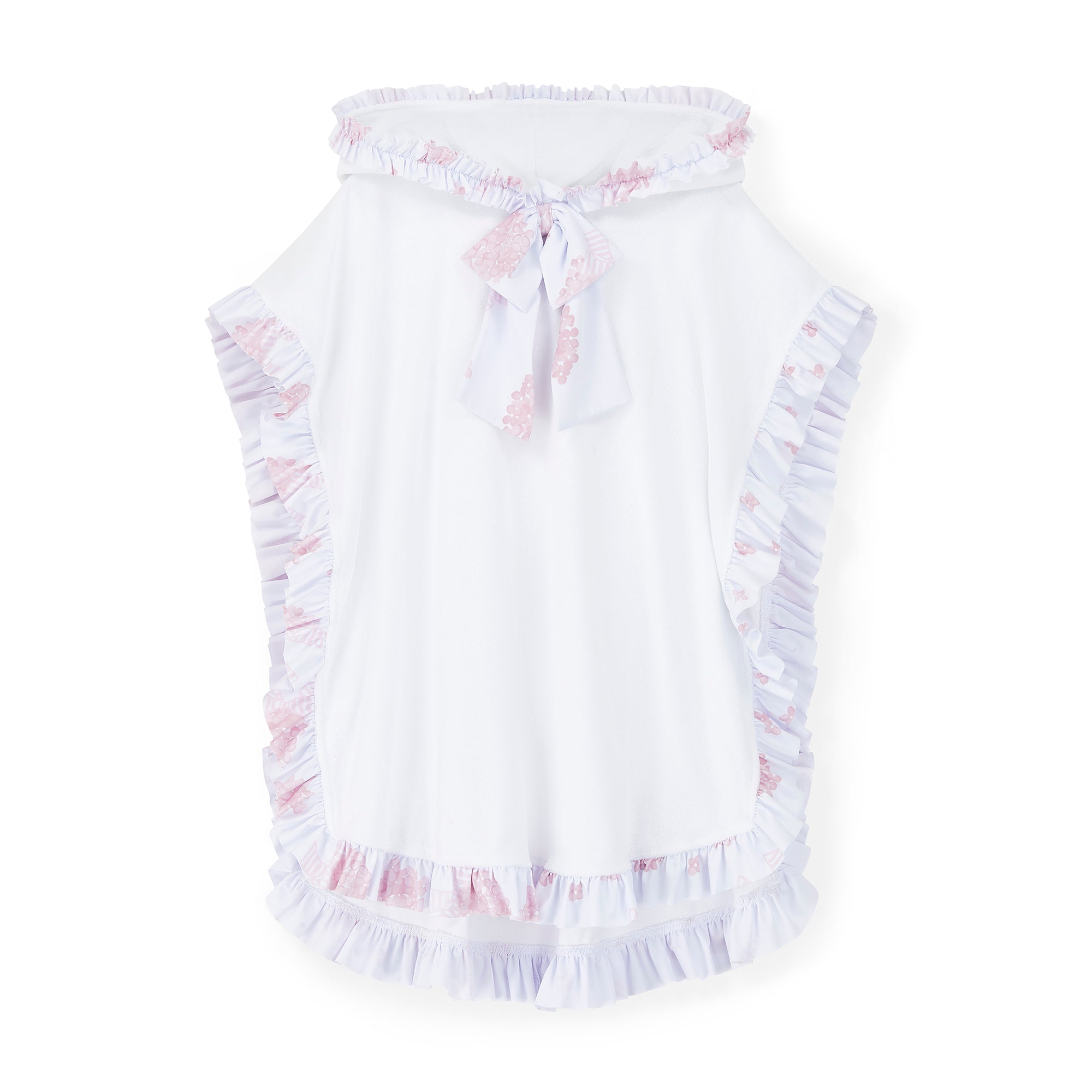 A DEE - Bubbles Heavenly Hydrangea Frill Poncho - Bright White