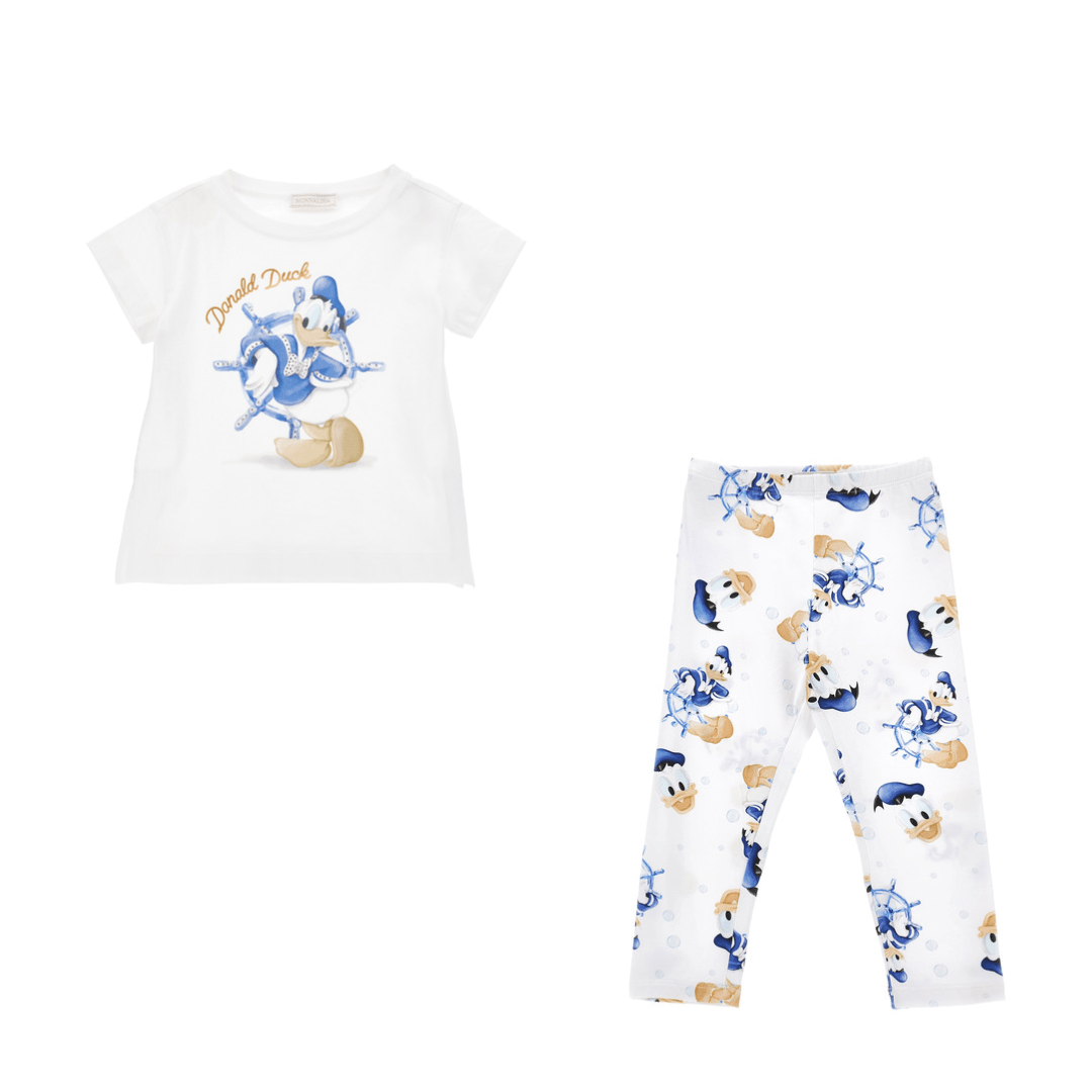 MONNALISA - Donald Duck Legging Set - White