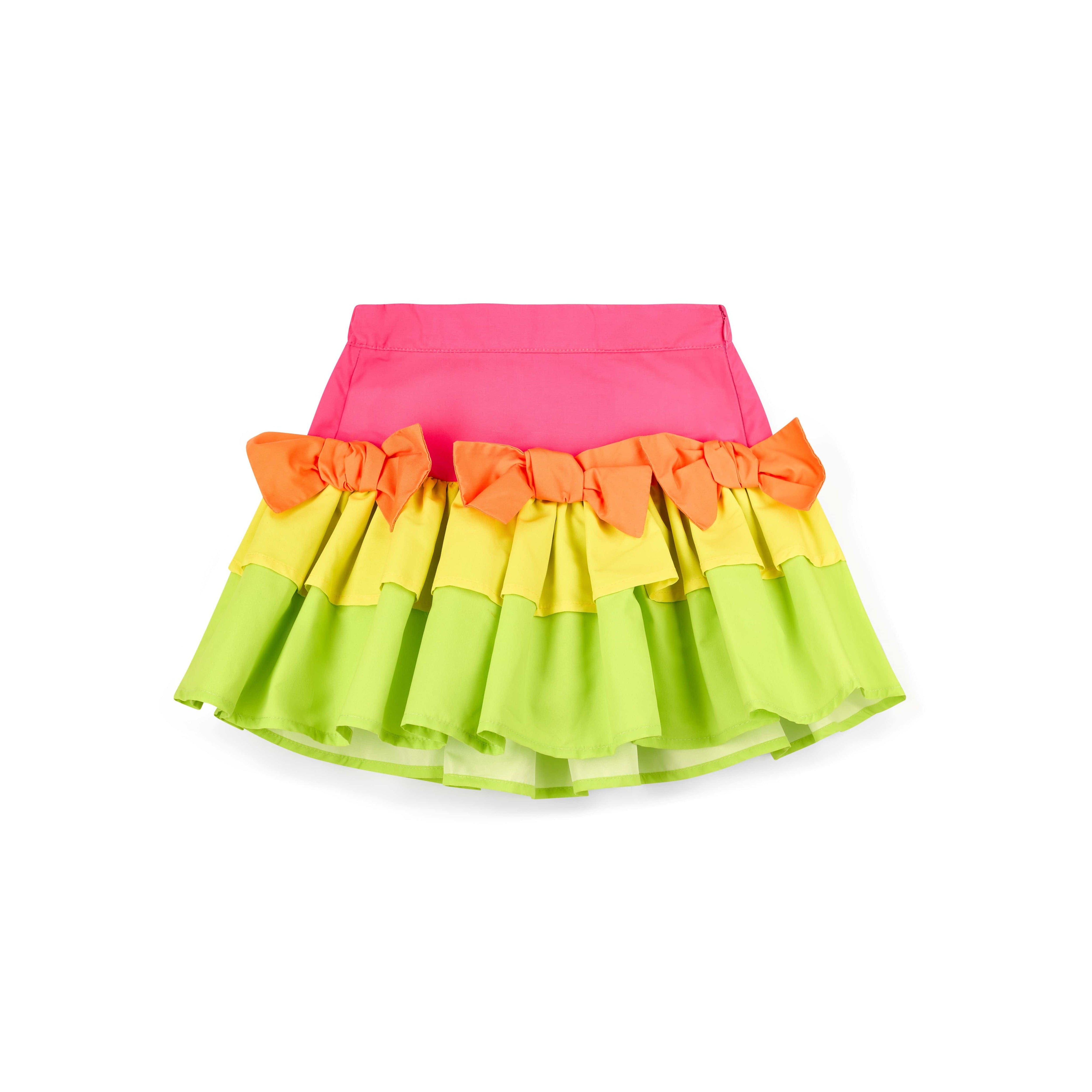A DEE - Taylor Tutti Frutti Colour Block Skirt Set - White