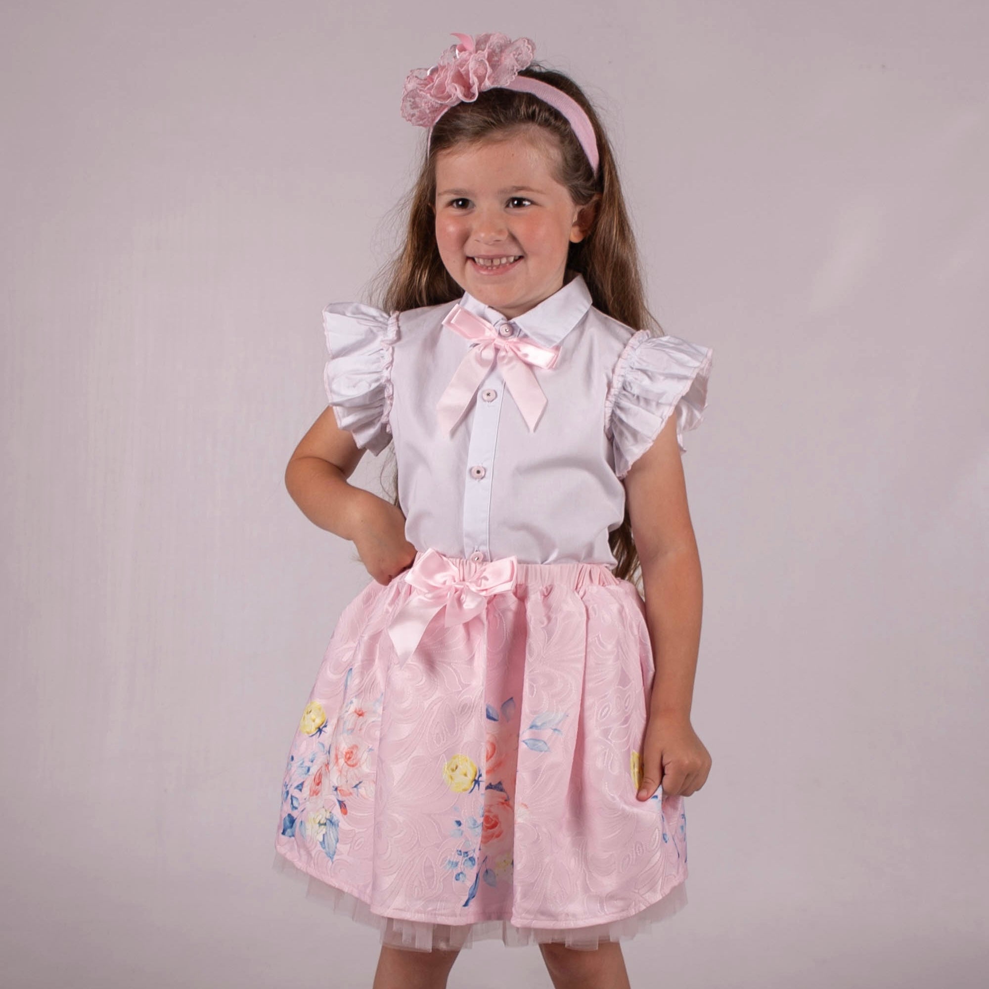 BEAU KID - Floral Skirt Set - Pink