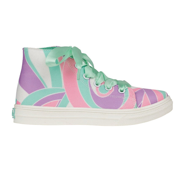 A DEE - Jazzy Popping Pastels Printed Canvas High Top- Lilac