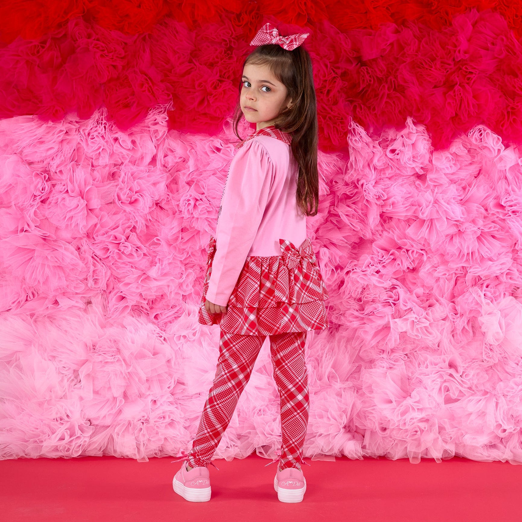 A DEE - Love Story Lydia Check Legging Set - Peony Pink