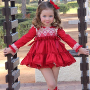 LA AMAPOLA - Caperucita Baby Dress & Bonnet - Red