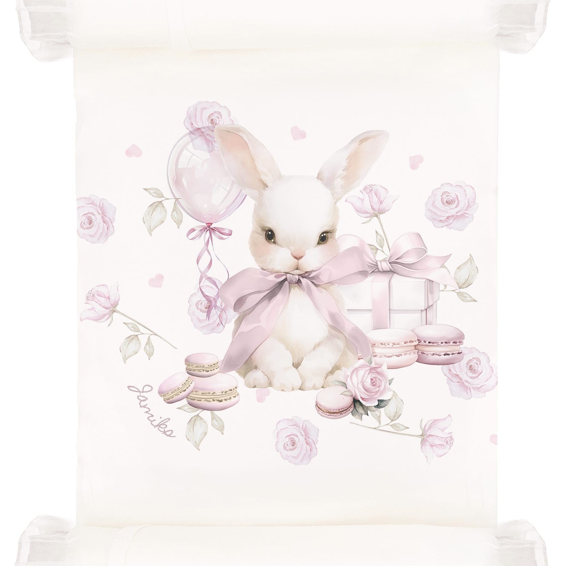 JAMIKS - Cotton Snoffi Bunny Swaddle - Pink