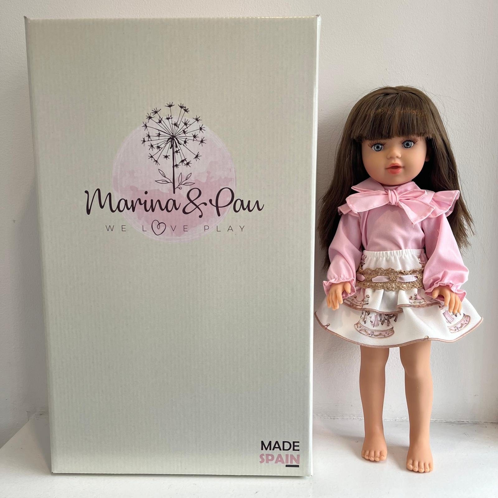 BABINE - Doll Brown Hair Carousel Skirt Set - Pink
