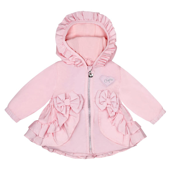 LITTLE A - Jillie Pastel Hearts Frill Jacket - Pink
