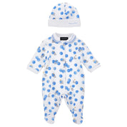 MONNALISA - Seal Babygrow Blanket & Hat  - White