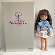 BABINE - Doll Brown Hair Carousel Skirt Set - Blue