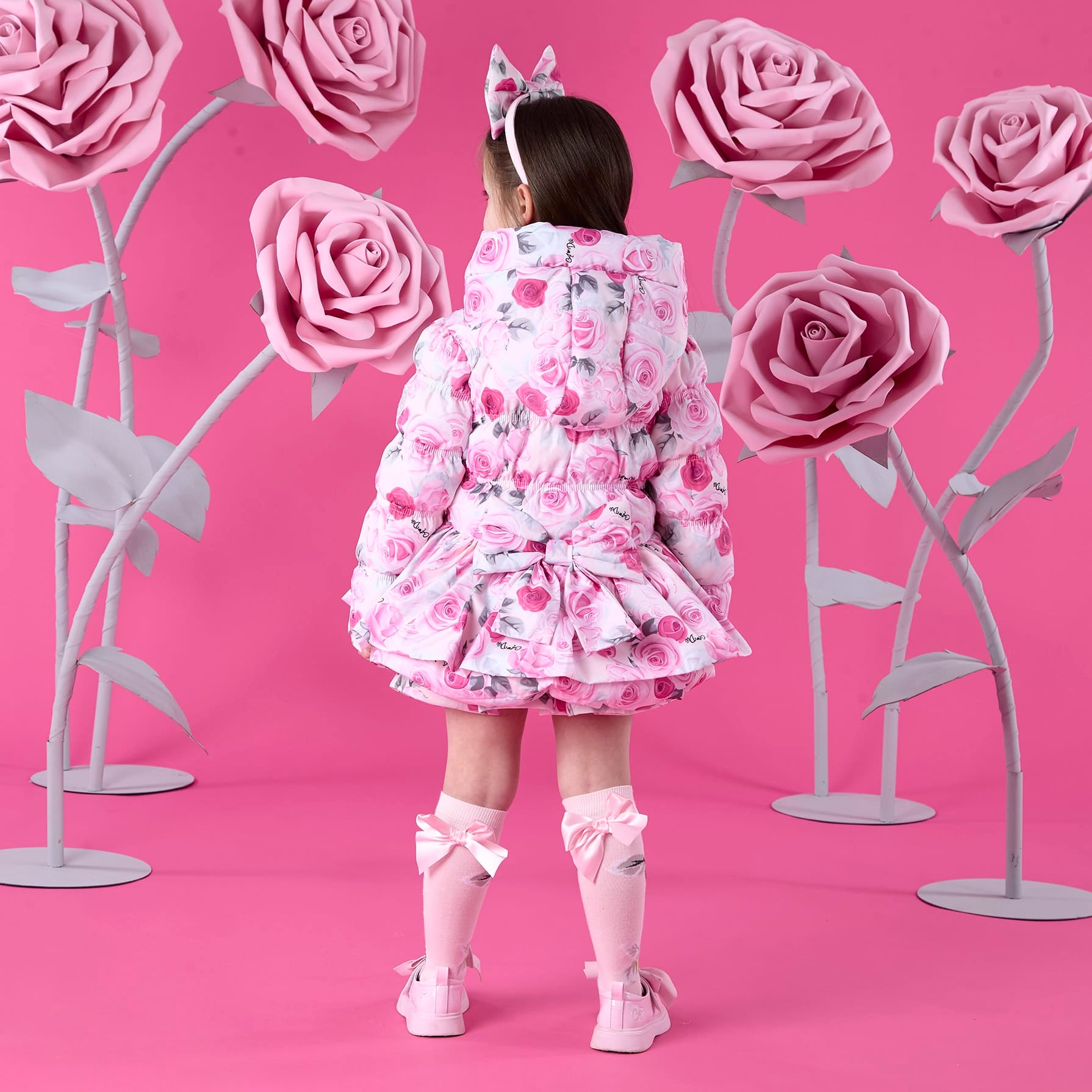 A DEE - Winter Bloom Ava Rose Print Jacket - Pale Pink