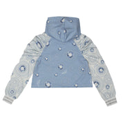 A DEE - A Dee On Ice Paula 2 Tone Diamond Print Tracksuit - Iced Blue