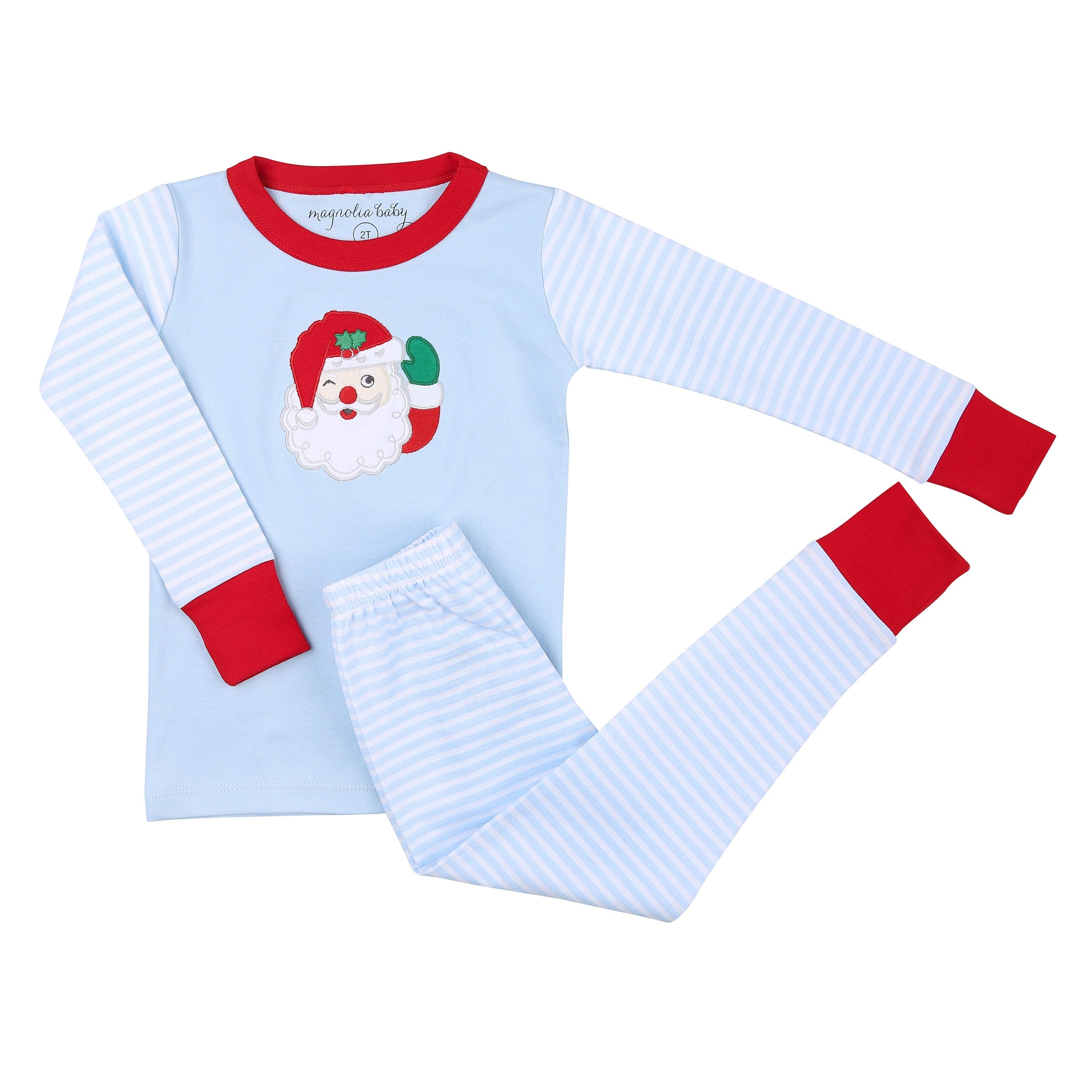 MAGNOLIA BABY -  Winking Santa Applique Pyjamas - Blue