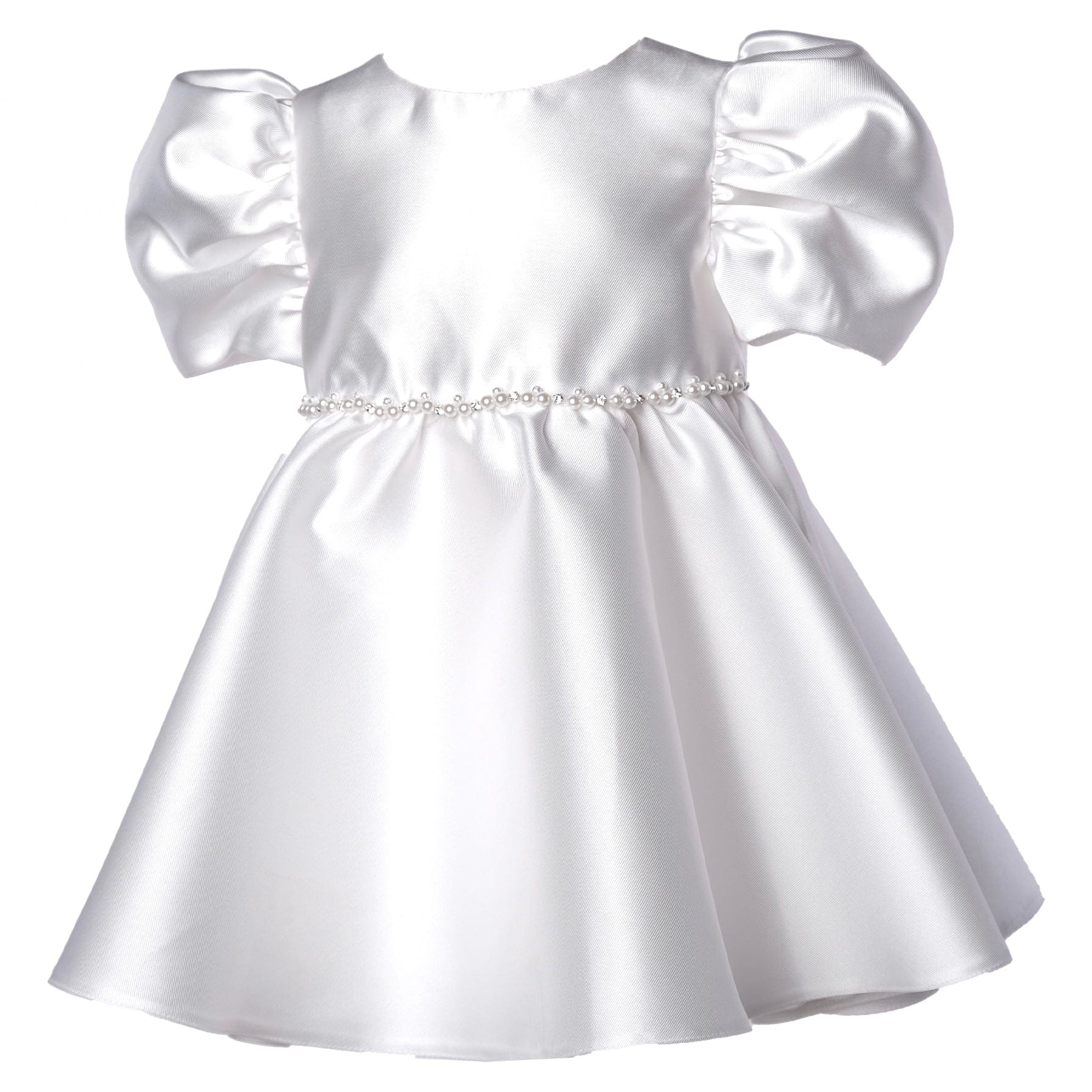 Bimbalo - Pearl Detail Statin Party Dress - Cream