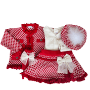 Rahigo - Five Piece Skirt Set  - Red