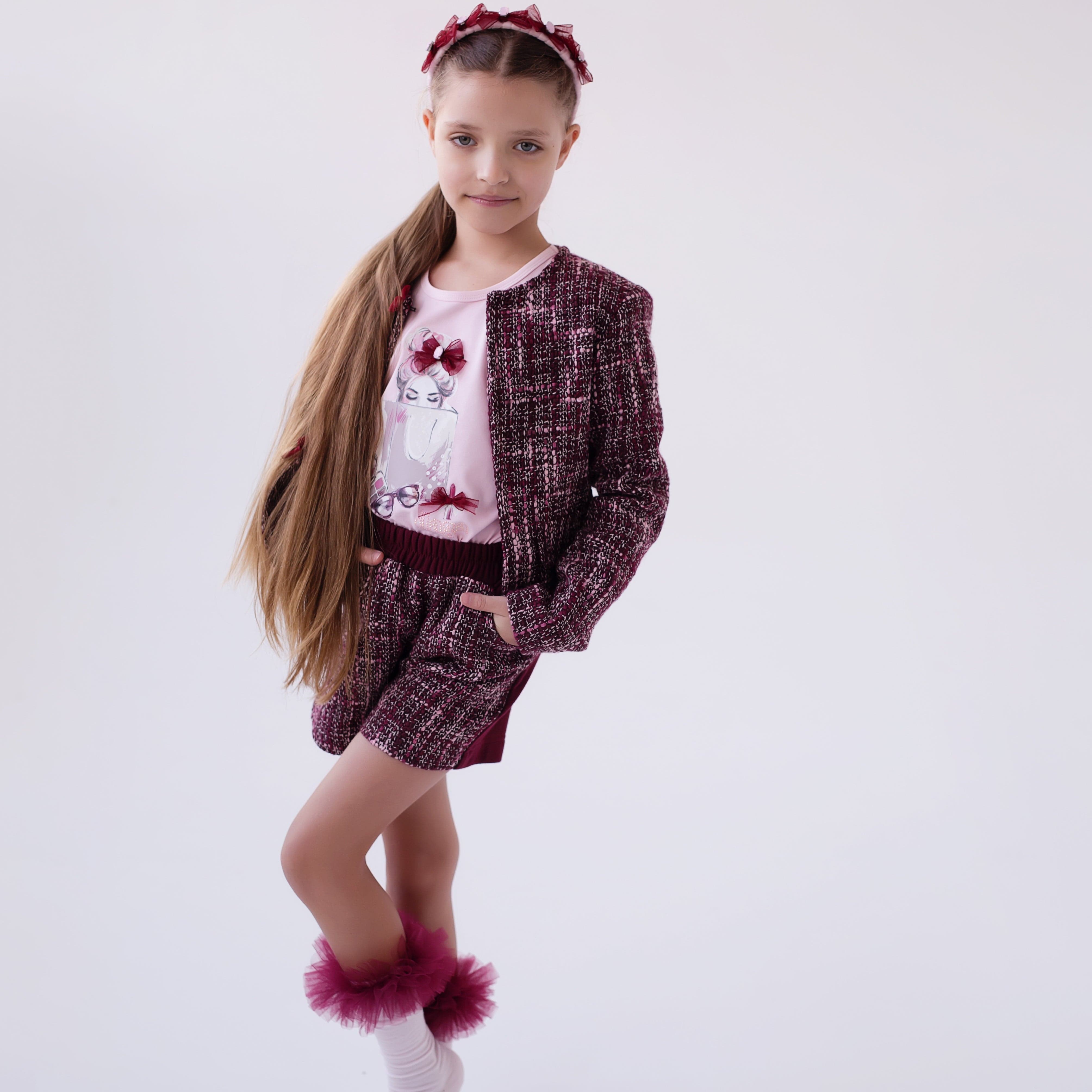 Daga - Fashion Street Three Piece Short Set - Burgundy