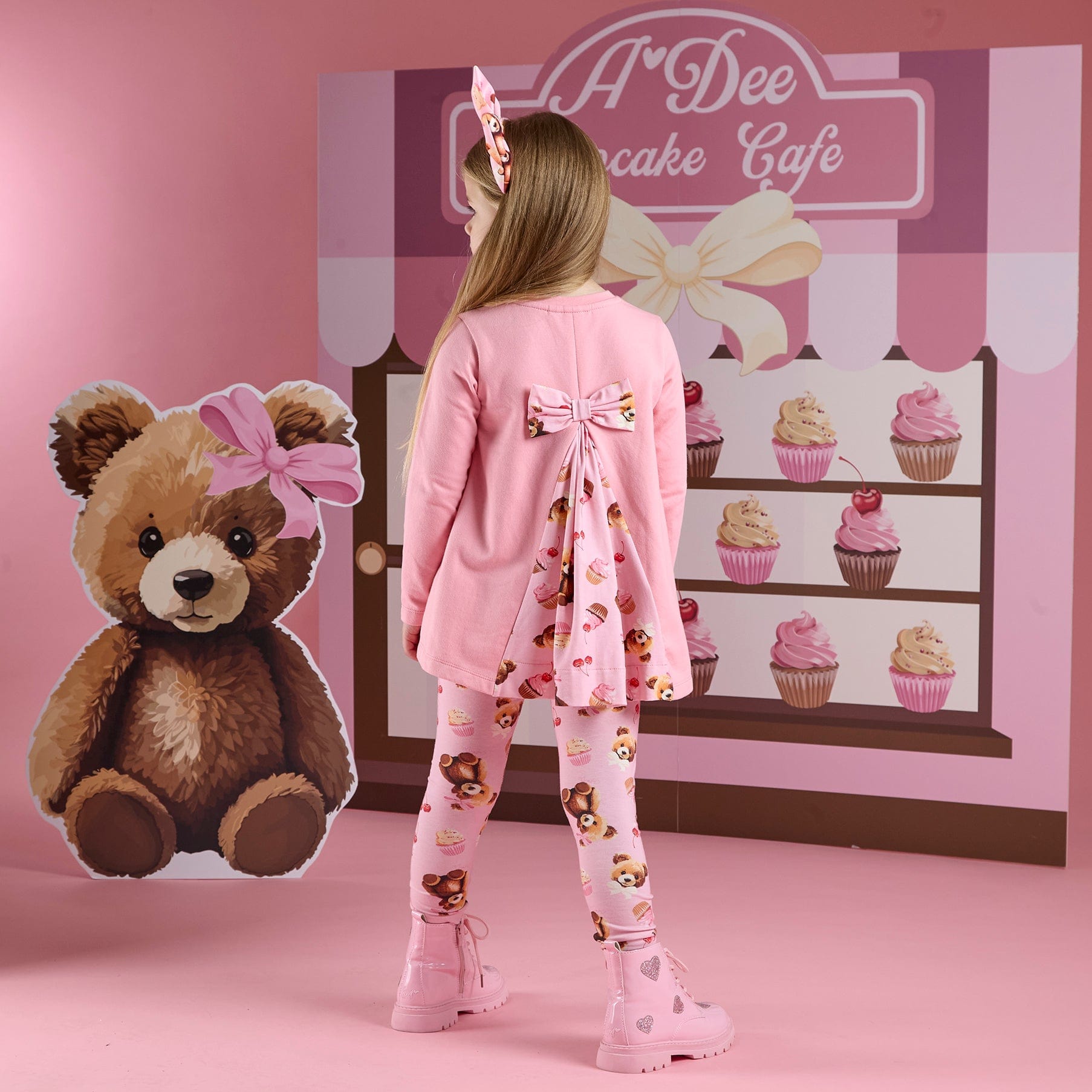 A DEE - Teddy Bear Bakery Missy Cupcake Legging Set - Rose Pink