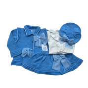 Rahigo - Five Piece Skirt Set With Blue Trim  - Blue