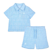 MITCH & SON - Orion Blue Breeze Towelling Polo Set - Sky Blue